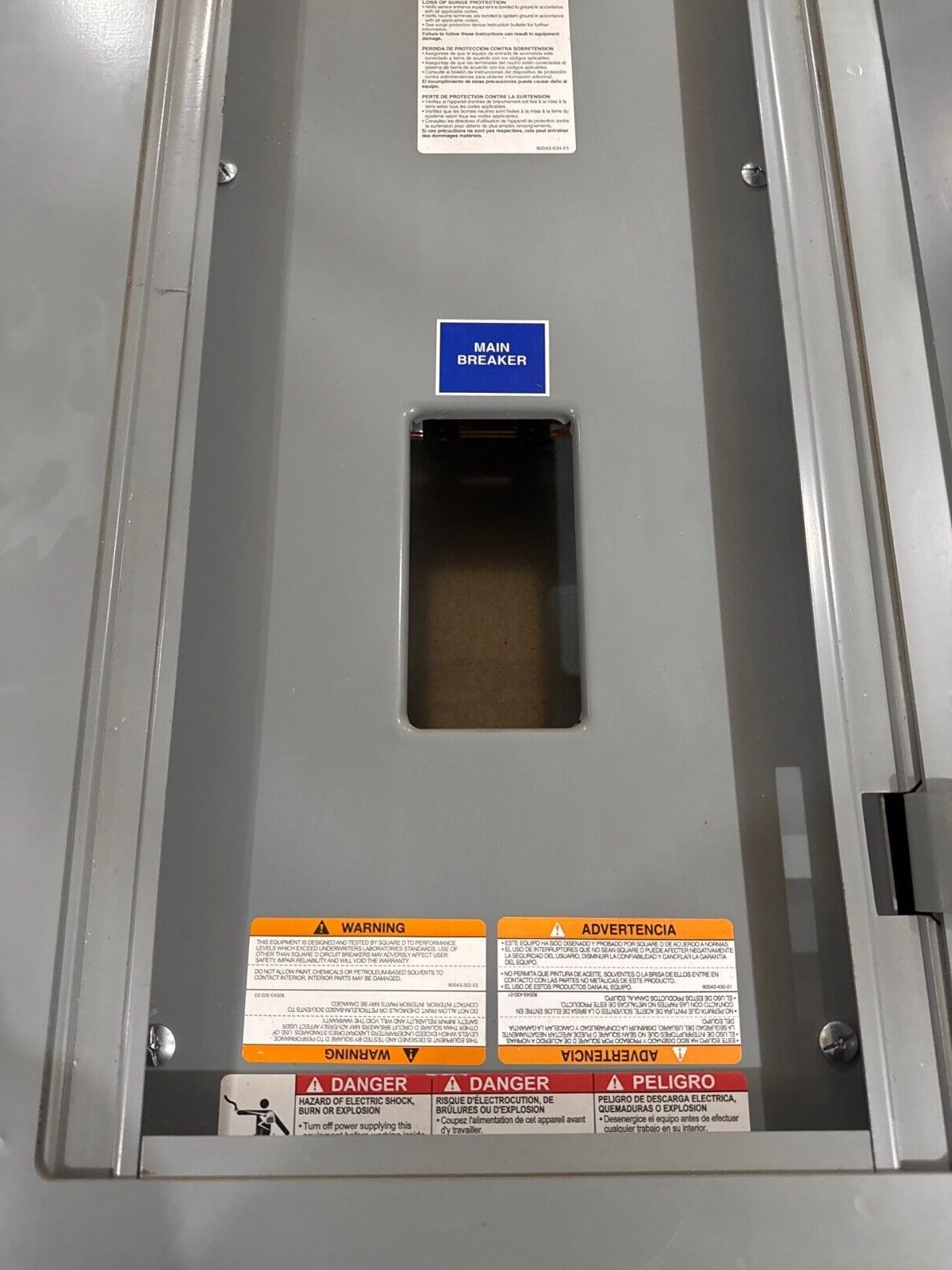 Square D NQOD Panelboard 250A 400A 208/120V 3PH 4W 42 Circuit Indoor Encl MCB P300 Used