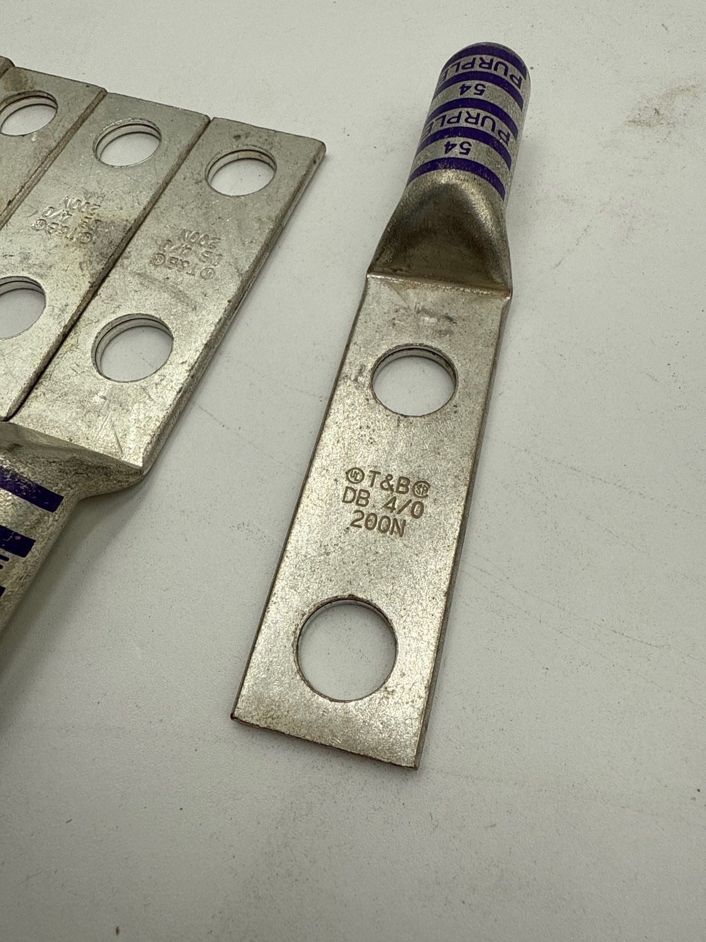 T&B 200N Compression Lug Purple Die 54 200KCMIL 2 Hole 1/2" Copper Terminal 4/0 New