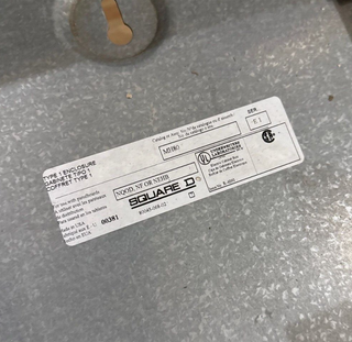 Square D NQOD Panelboard 250A 400A 208/120V 3PH 4W 42 Circuit MCB Indoor Encl P302 Used