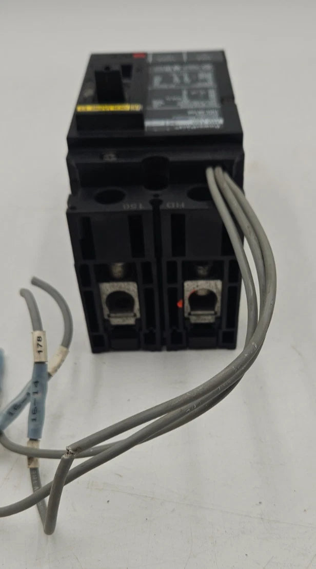 Square D HDL26100 Circuit Breaker 100A 2P 600V HDL 100 Amp 2 Pole with AUX USED Used