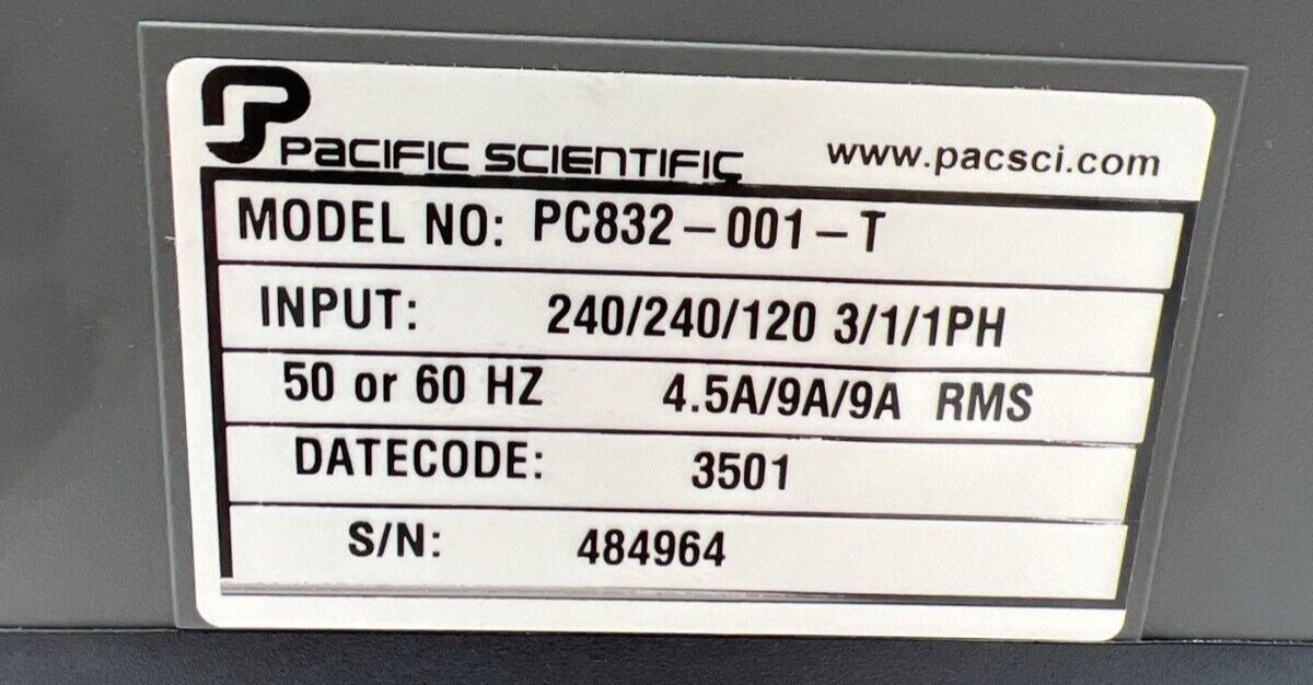 Pacific Scientific PC832-001-T Used