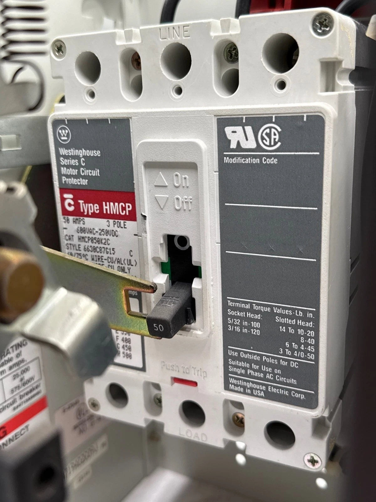 Eaton Freedom 2100 50A 12" MCC Combo Bucket HMCP050K2C Size 2 A200M2CAC 50 Amp Used